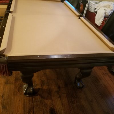 Beautiful 8' Ball and Claw Hardwood / Slate Pool Table with Accessories